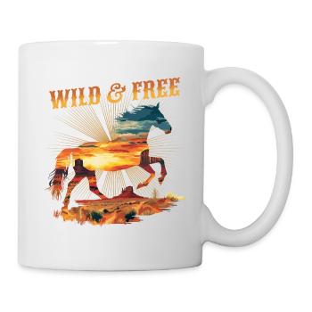 Pferd Wild West Western Reiten Wildnis Cowboy USA - Tasse - Weiß - Rechts