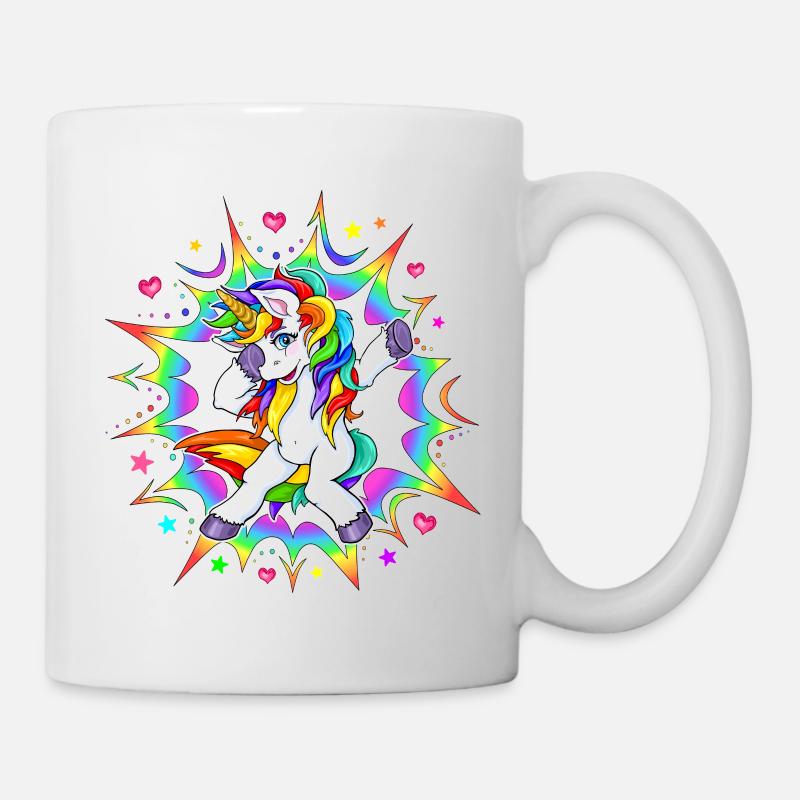 Dub Dubbing Dabbing Licorne Licorne Arc-en-ciel - Mug blanc - blanc