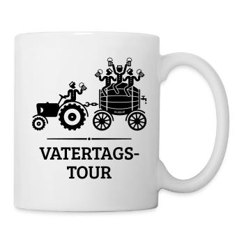 Vatertagstour Trecker Bierfass (Vatertag / Black) - Tasse - Weiß - Rechts