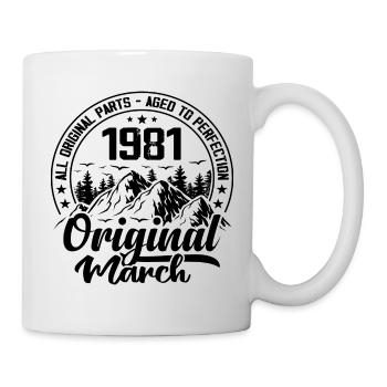 1981 März Original: Geschenk zum 43-jährigen Jubiläum - Tasse - Weiß - Rechts