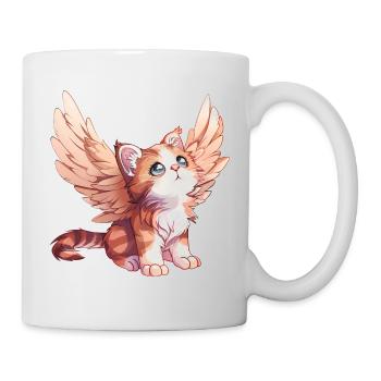 Conception de bande dessinée d’ange chat mignon - Mug blanc - blanc - Droite