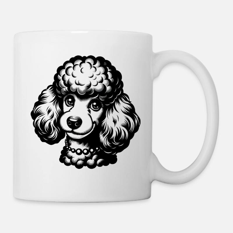 Niedliche Pudel Bleistiftzeichnung - Tasse - Weiß