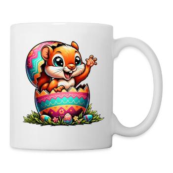 Écureuil de Pâques avec œuf de Pâques : Adorable - Mug blanc - blanc - Droite