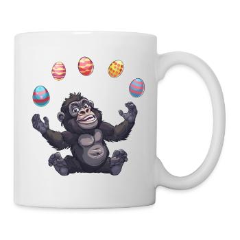Ostern Gorilla Jongleur mit Eiern - Tasse - Weiß - Rechts