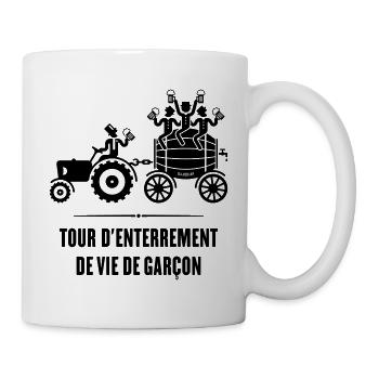 Tour D’Enterrement Vie Garçon Tracteur Tonneau (B) - Mug blanc - blanc - Droite