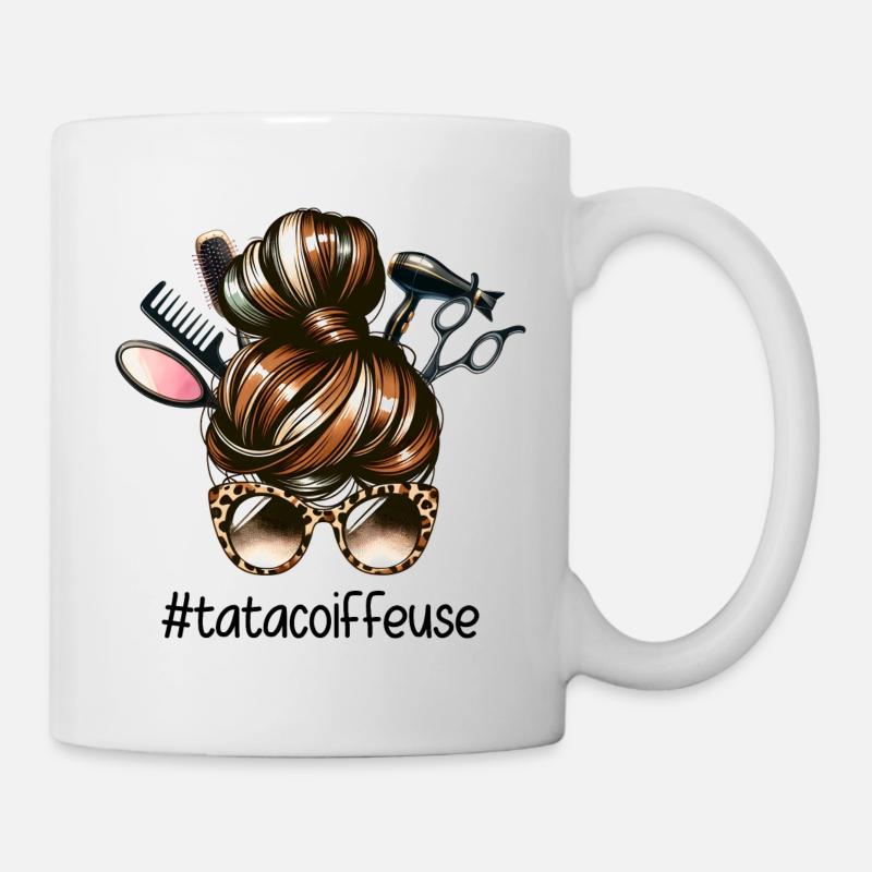 Chignon Tante Coiffeuse Super Tata Coiffeuse - Mug blanc - blanc