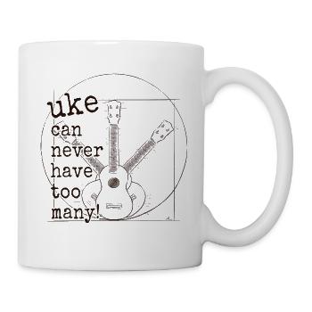 Nie genug Ukes! UAS Vitruvianische Sopran Ukulele - Tasse - Weiß - Rechts