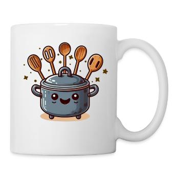 Niedlicher Kochtopf Koch - Tasse - Weiß - Rechts