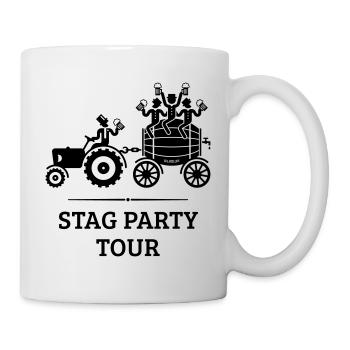 Stag Party Tour Mit Trecker Und Bierfass (JGA / B) - Tasse - Weiß - Rechts
