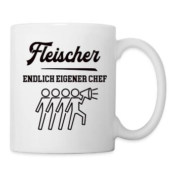Fleischer Chef Selbstständigkeit Firma Gründen - Tasse - Weiß - Rechts