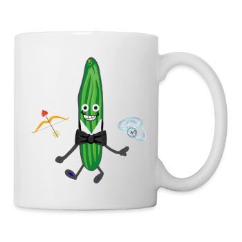 Gurke, Bräutigam,jga,Hochzeit,verlobung - Tasse - Weiß - Rechts