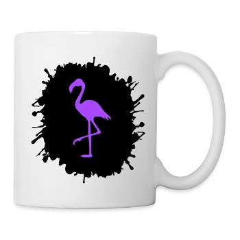 flamingo splatter - Tasse - Weiß - Rechts