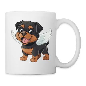 Cute Rottweiler Angel Cartoon - Mug - white - Right