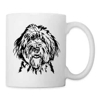 Bobtail Portrait Hunde Hund Sheepdog Wilsigns - Tasse - Weiß - Rechts