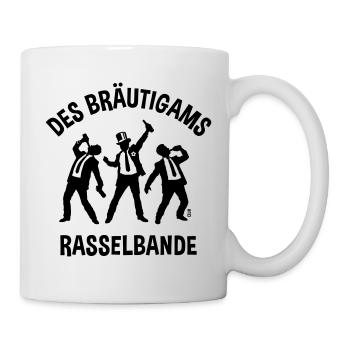 Des Bräutigams Rasselbande (JGA / Bier / Team / B) - Tasse - Weiß - Rechts