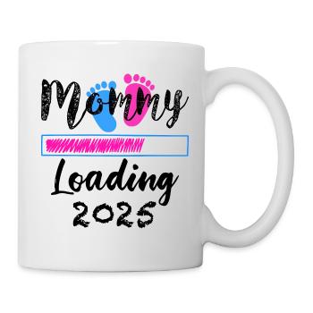 Werdende Mutter 2025, Mama loading 2025 - Tasse - Weiß - Rechts