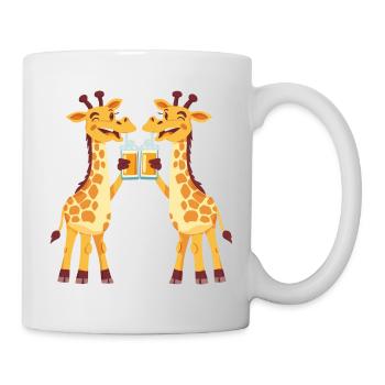 Girafe Bande Dessinée Animal Bière Drôle Alcool - Mug blanc - blanc - Droite