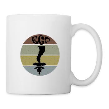 Füttere dein eigenes Ego Ich bin beschäftigt, Vintage, Yoga-Praxis - Tasse - Weiß - Rechts
