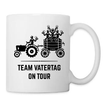 Team Vatertag On Tour (Trecker / Bierfass / Black) - Tasse - Weiß - Rechts