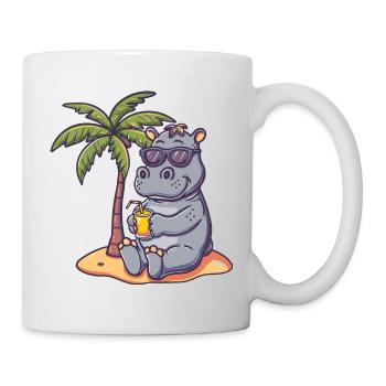 Palmier d’été de l’île Hippopotamus - Mug blanc - blanc - Droite