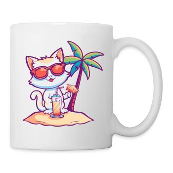 Palmier d’été de l’île aux chats - Mug blanc - blanc - Droite