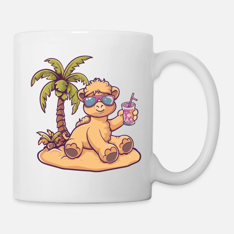 Kamel Insel Sommer Palme - Tasse - Weiß