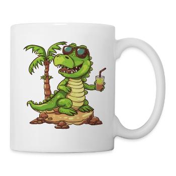 Alligator Summer Beach Vacation - Mug - white - Right