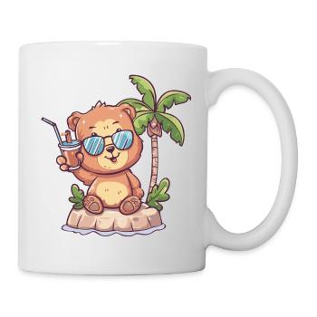 Bear Summer Beach Vacation - Mug - white - Right