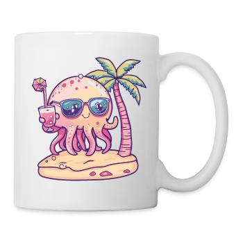 Vacances d’été méduses - Mug blanc - blanc - Droite