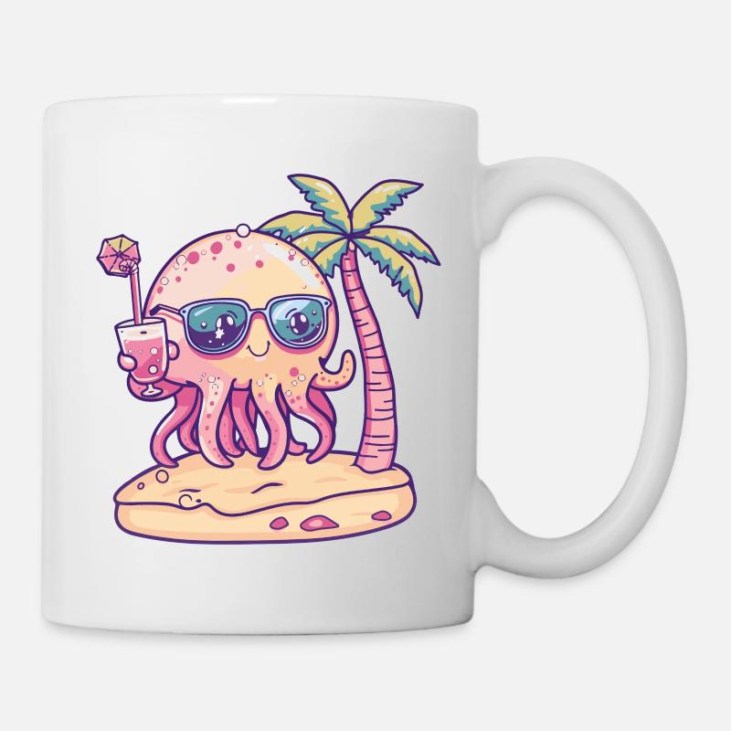Qualle Sommer Urlaub - Tasse - Weiß