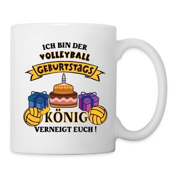Volleyballer Geburtstag Volleyballspieler Geb - Tasse - Weiß - Rechts