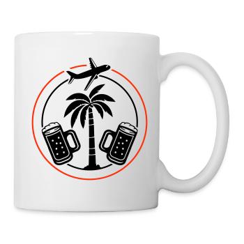 Bière, Palmiers, Vacances, Avion - Mug blanc - blanc - Droite