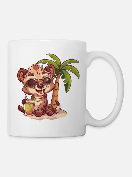 Vacances d’été Hyène - Mug blanc - blanc