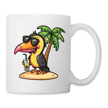 Palmier d’été de l’île aux oiseaux toucans - Mug blanc - blanc - Droite