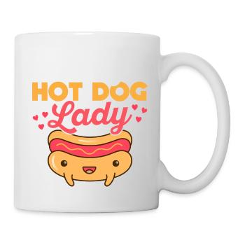 Crazy Hot Dog Lady Foodie Viennese Hot Dogs - Mug - white - Right