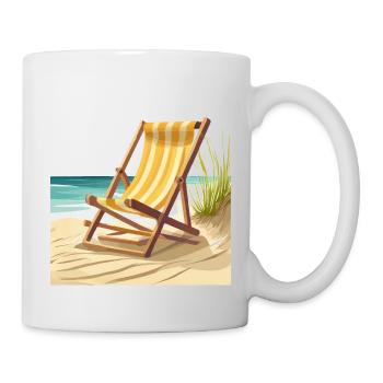 Chaise longue au bord de la mer - Mug blanc - blanc - Droite