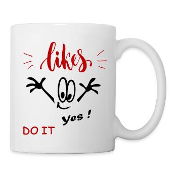 likes yes comic - Tasse - Weiß - Rechts