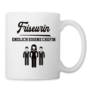 Friseurin Chefin Selbstständigkeit Firma Gründen - Tasse - Weiß - Rechts