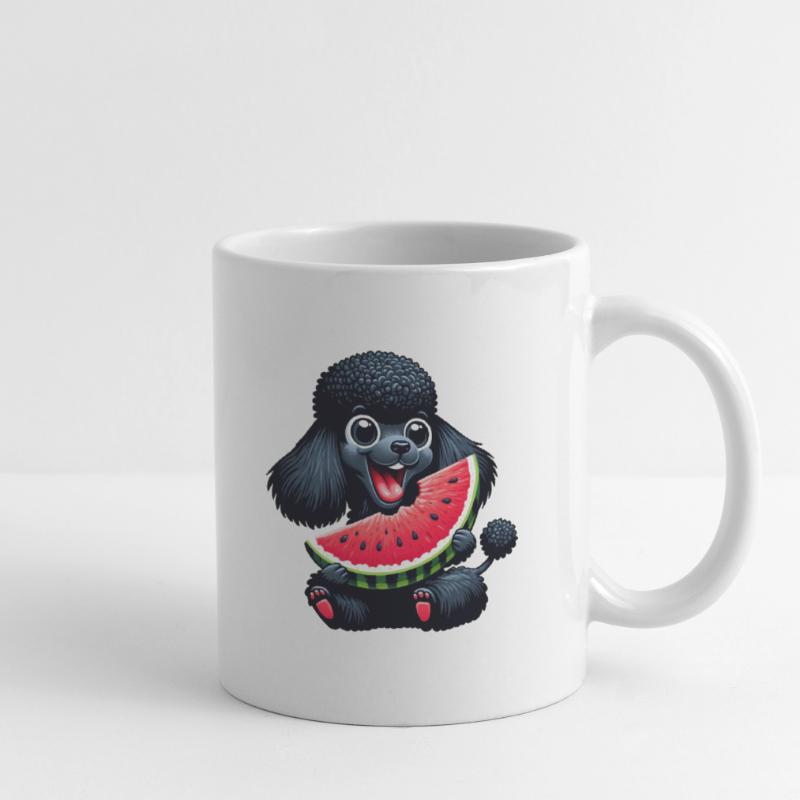 Caniche avec un design d’été de pastèque Mug blanc