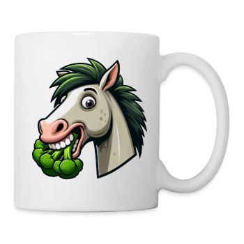Chien Cheval Brocoli Cheveux Verts Vegan - Mug blanc - blanc - Droite