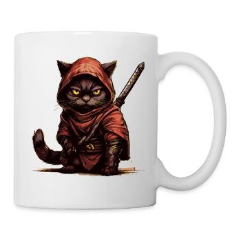 Chat ninja - Mug blanc - blanc - Droite