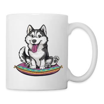 I love sibirian Huskies – Ich liebe Huskys - Tasse - Weiß - Rechts