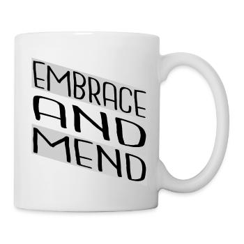 supportive friends helping hand support system - Mug - white - Right