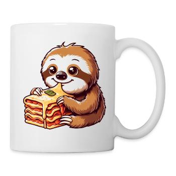 Faultier Liebt Italienische Lasagne - Tasse - Weiß - Rechts