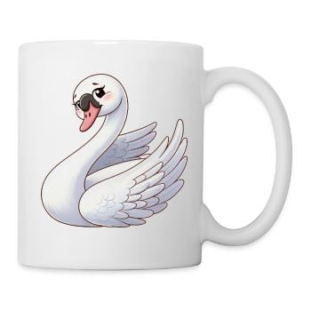 Weißer Schwan als himmlischer Engel - Tasse - Weiß - Rechts