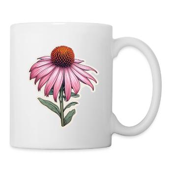 Échinacée plante 1 fleur - Mug blanc - blanc - Droite