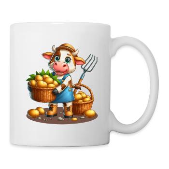 Harvest cow Fresh potatoes from the field - Mug - white - Right