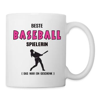 Baseball Spielerin Beste Baseballerin Geburtstag - Tasse - Weiß - Rechts