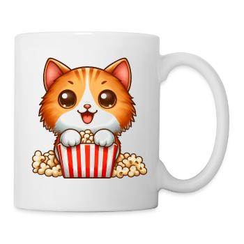 Giraffe Popcorn Kino Film Filme Filmabend - Tasse - Weiß - Rechts
