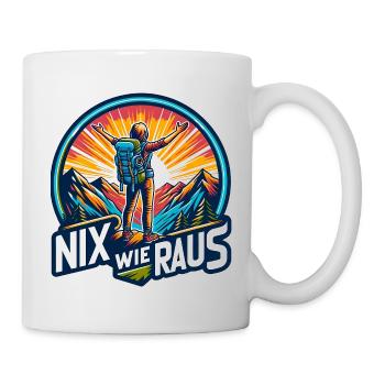 Nix wie raus - in die Natur - auf die Berge - Tasse - Weiß - Rechts